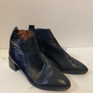 Elegant Black Textured Ankle Booties